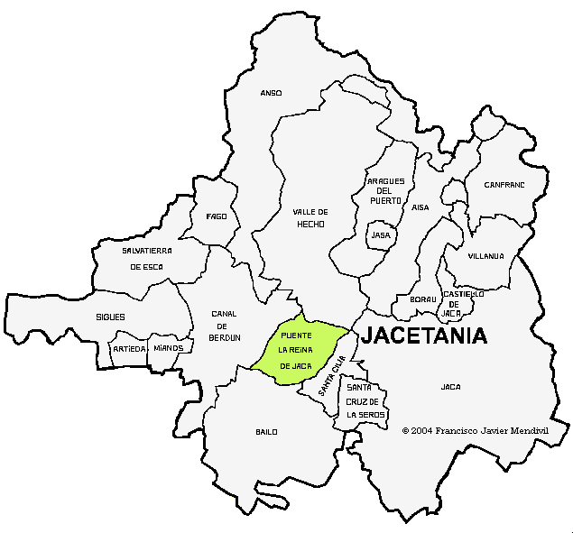 Municipalité Puente La Reina de Jaca dans la Région la Jacetania