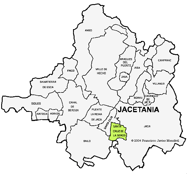 Municipalité Santa Cruz de la Seros dans la région Comarca la Jacetania