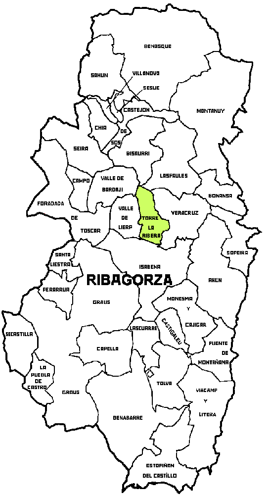 Municipalité Torre la Ribera dans la région Comarca Ribagorza
