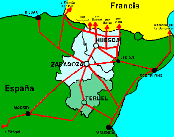 Carte de situation Teruel dans Aragon et Europe